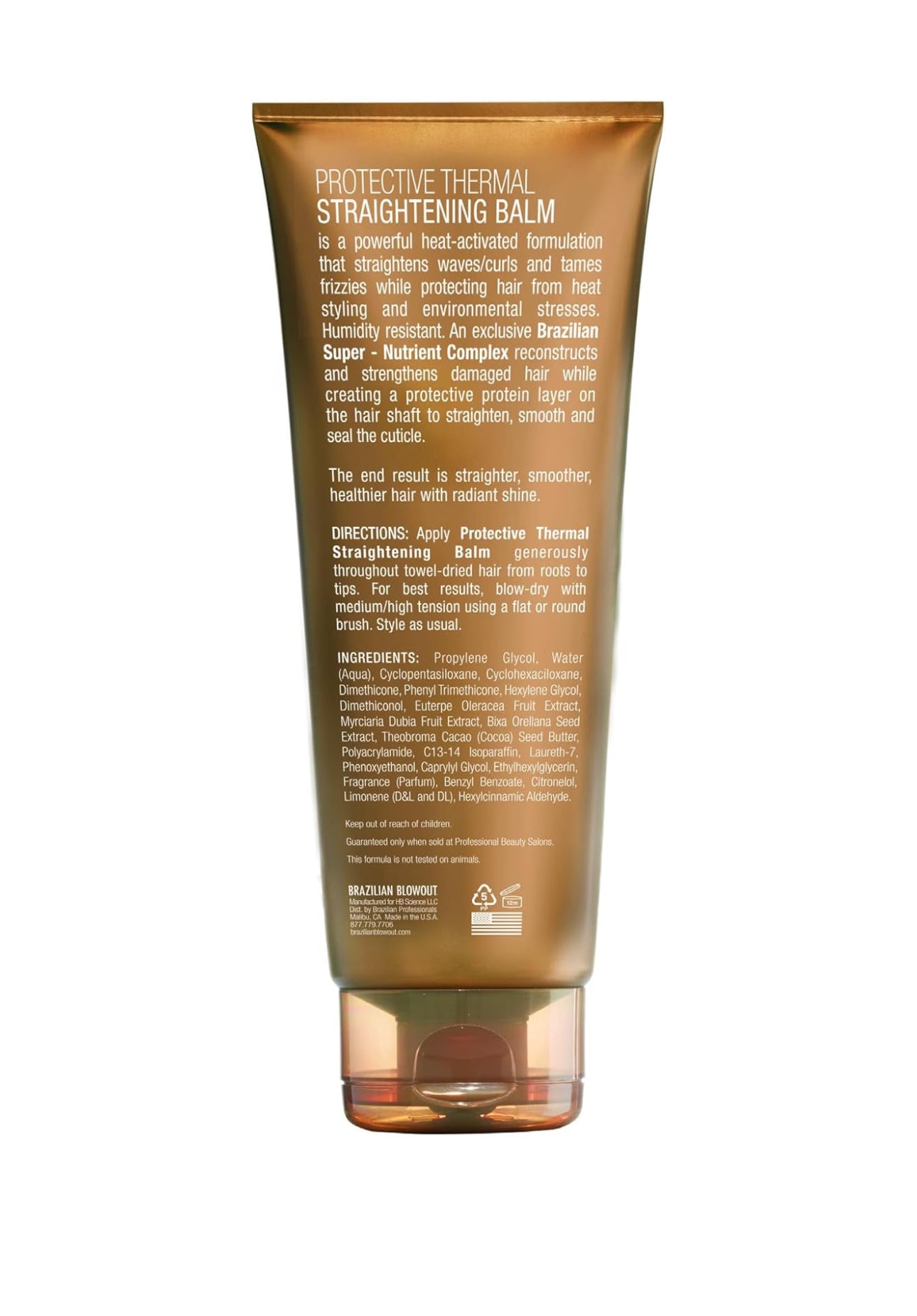 Brazilian Blowout Protective Thermal Straightening Balm, 8 Fl Oz