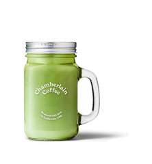Chamberlain Coffee Cold Brew Mason Jar - 16 Oz Square Jar Drinking Glass with Handle - Cold Brew, Iced Coffee & Matcha Mug