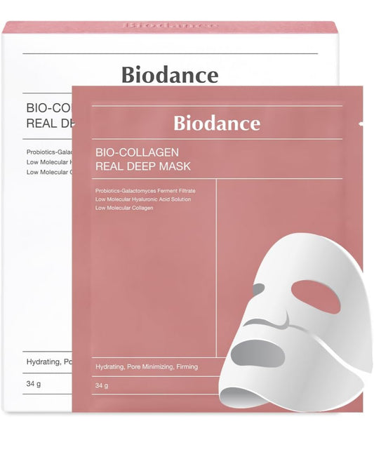 BIODANCE Bio-Collagen Real Deep Mask, Hydrating Overnight Hydrogel Mask, Pore Minimizing, Elasticity Improvement (one piece)