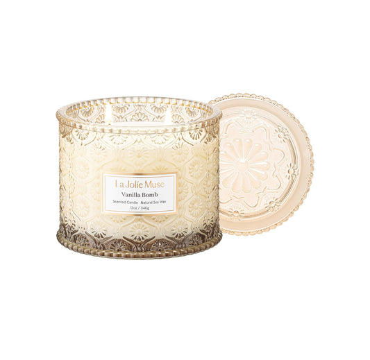 LA JOLIE MUSE Vanilla Bomb Candle, 60 Hours Long Burning, Vanilla Bomb, 12oz