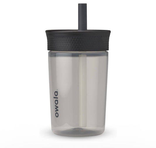 Owala (black and grey) Owala Kids BPA-Free Plastic Tumbler with Spill Resistant Flexible Straw 15o