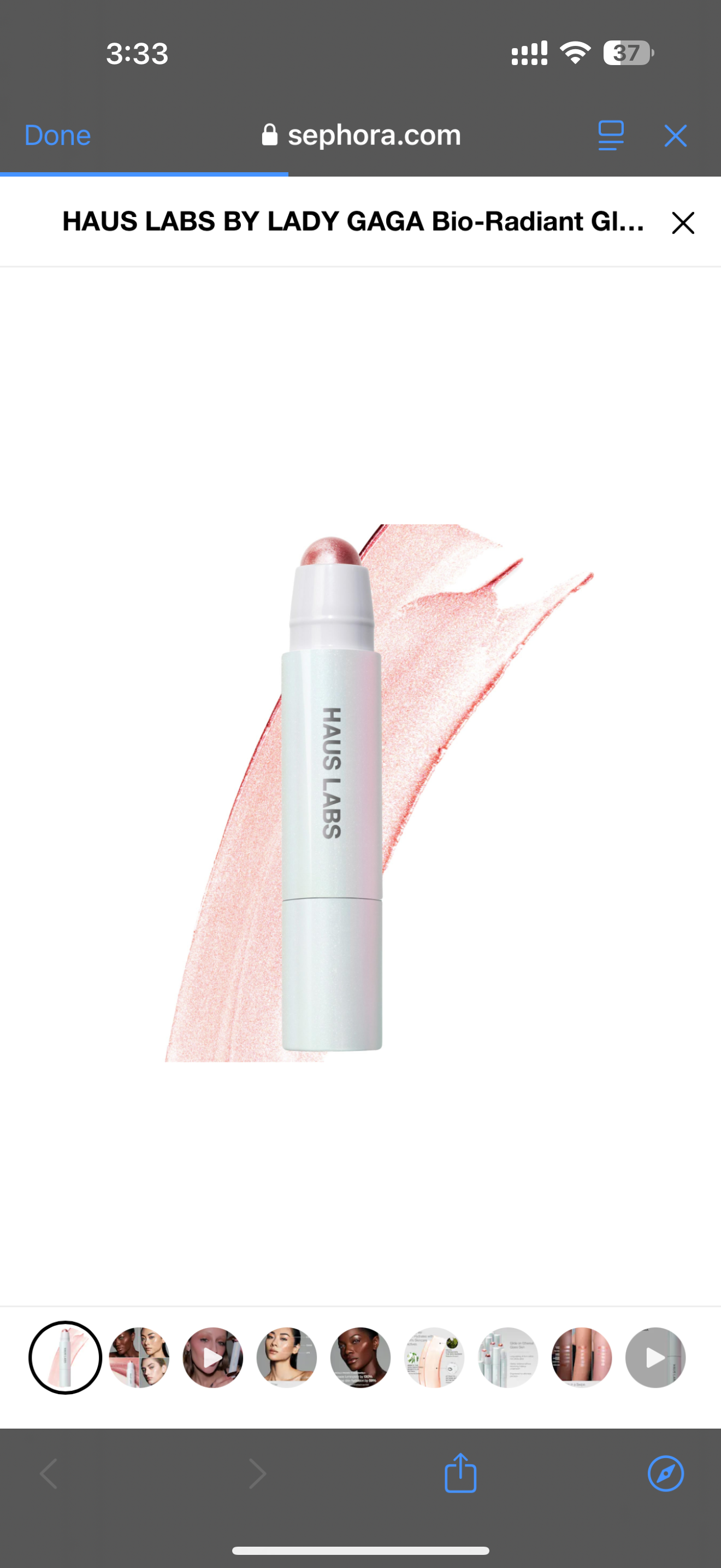 HAUS LABS BY LADY GAGA 
Bio-Radiant Glassy Balm Highlighter Stick