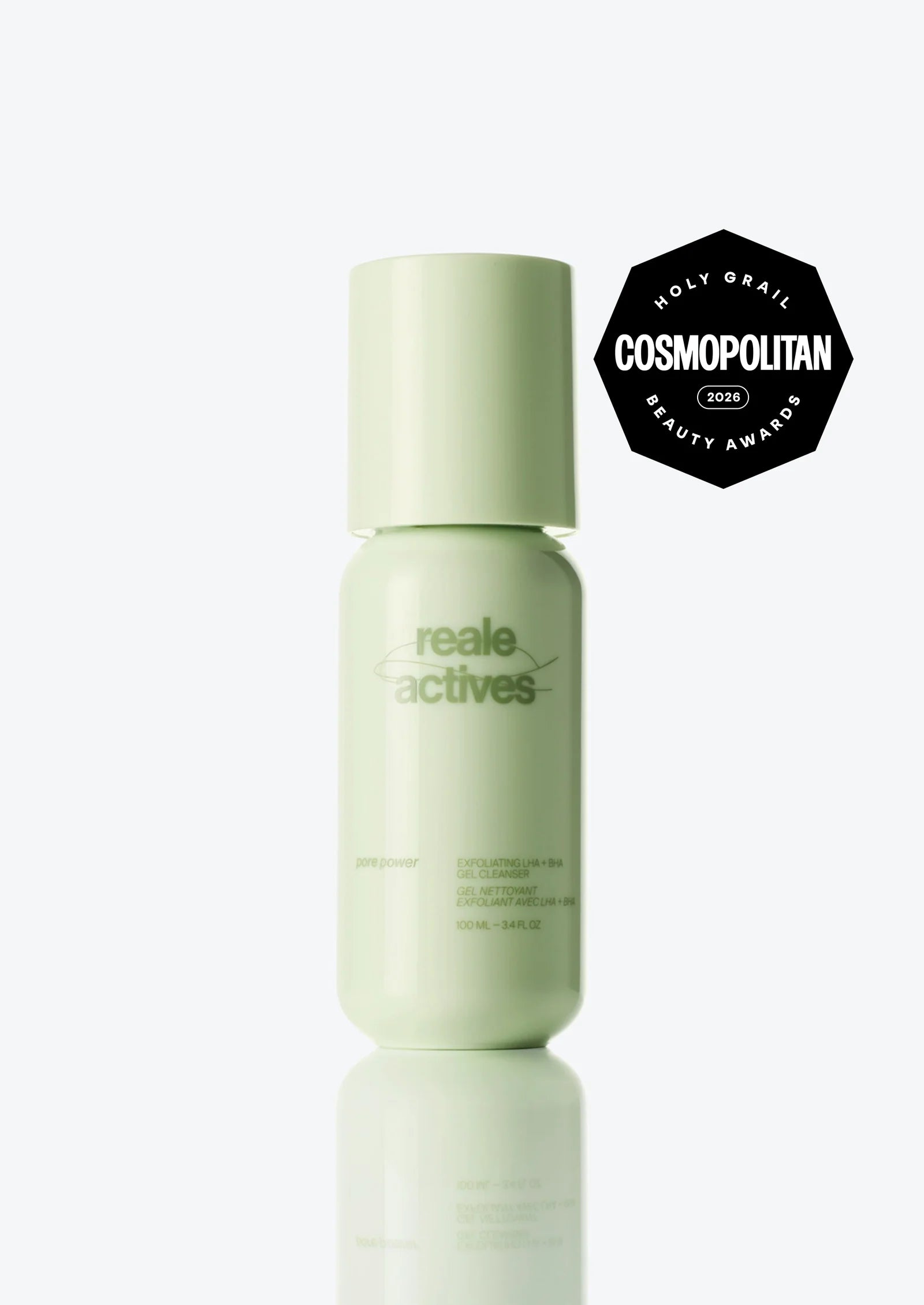 Reale Actives Pore Power
EXFOLIATING LHA + BHA GEL CLEANSER